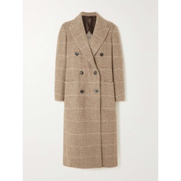 PURDEY Town and Country double-breasted striped herringbone wool coat
