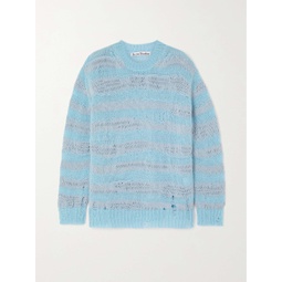 ACNE STUDIOS Distressed striped knitted sweater