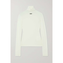 OFF-WHITE Printed stretch-jersey turtleneck top