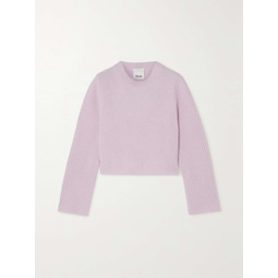 ALLUDE Cropped ribbed wool and cashmere-blend sweater