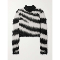 MONSE Cropped zebra-print alpaca-blend sweater