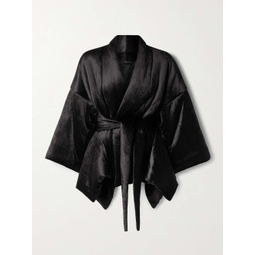 RICK OWENS Tommywing tie-front padded velvet jacket