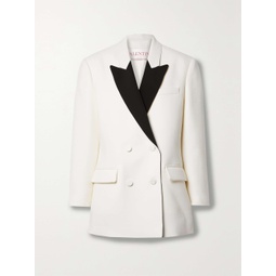 VALENTINO GARAVANI Oversized double-breasted two-tone wool-blend crepe blazer