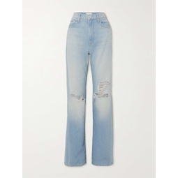MOTHER + NET SUSTAIN The Maven Heel distressed high-rise straight-leg jeans