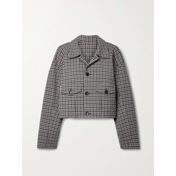 TIBI Cropped checked woven jacket