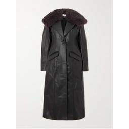 16ARLINGTON Dvina shearling-trimmed leather coat