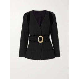 CULT GAIA Noey belted cutout woven blazer