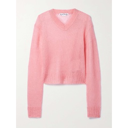 ACNE STUDIOS Cropped open-knit mohair-blend sweater