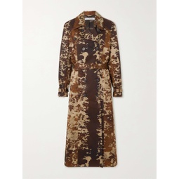 ACNE STUDIOS Double-breasted cow-print cotton-gabardine trench coat