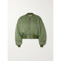 ACNE STUDIOS Embroidered ruched satin bomber jacket