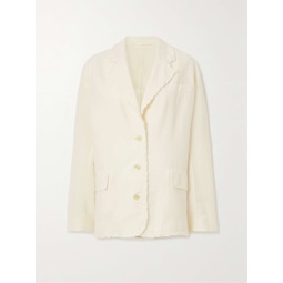 ACNE STUDIOS Frayed cotton and linen-blend blazer