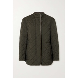 PURDEY Estate leather-trimmed quilted padded shell and wool jacket