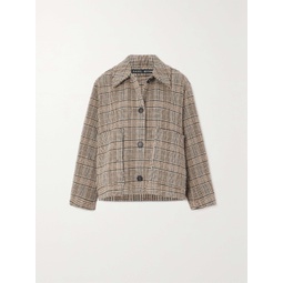 KASSL EDITIONS Distressed checked wool-blend coat
