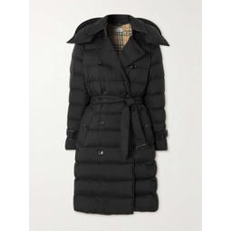 BURBERRY Belted hooded double-breasted quilted shell down coat