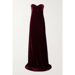 RALPH LAUREN COLLECTION Niles strapless bow-embellished velvet gown