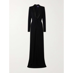 RALPH LAUREN COLLECTION Danon satin-trimmed stretch-crepe gown