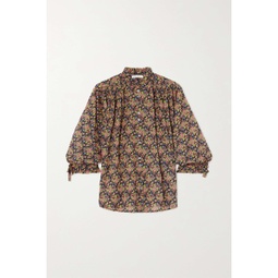 DOEN + NET SUSTAIN ruffled floral-print organic cotton-voile blouse