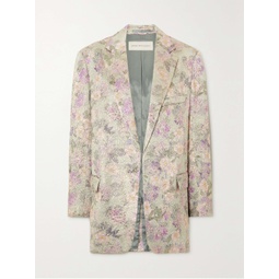DRIES VAN NOTEN Embroidered floral-print silk-blend jacquard blazer