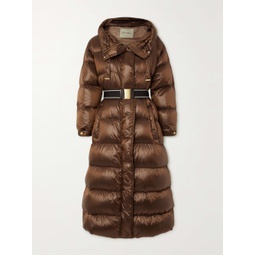 MAX MARA Hooded belted quilted shell coat