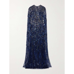 JENNY PACKHAM Cape-effect embellished tulle gown