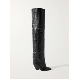 ISABEL MARANT Lelodie zip-embellished leather over-the-knee boots