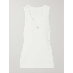 GIVENCHY Embellished ribbed stretch-cotton tank