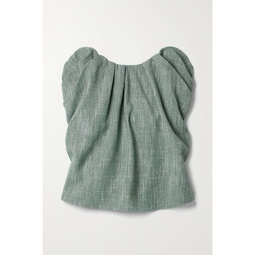 CO Strapless gathered wool-blend top