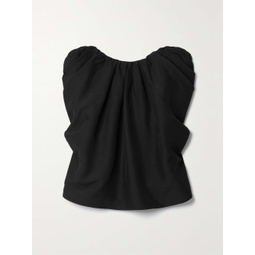 CO Strapless gathered crepe top