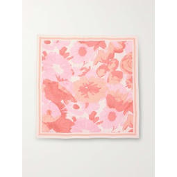 PEONY + NET SUSTAIN floral-print ECOVERO and silk-blend scarf