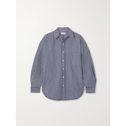 MATTEAU + NET SUSTAIN Striped organic cotton-poplin shirt