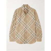 BURBERRY Embroidered checked cotton-twill shirt