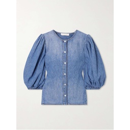 CHLOEE + NET SUSTAIN recycled cotton and linen-blend denim blouse