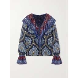 ETRO Paisley-print metallic fil coupe silk-blend blouse