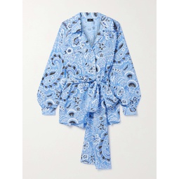 ETRO Belted paisley-print cotton and silk-blend shirt