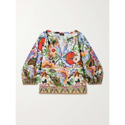 ETRO Floral-print cotton-poplin blouse