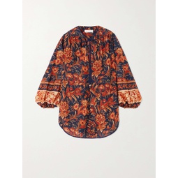ZIMMERMANN + NET SUSTAIN Junie tie-detailed floral-print organic silk blouse