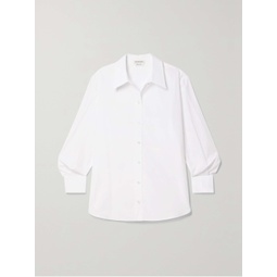 ALEXANDER MCQUEEN Pique-trimmed cotton-poplin shirt