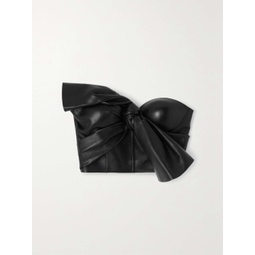 ALEXANDER MCQUEEN Strapless knotted leather bustier top