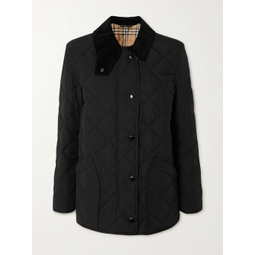 BURBERRY Corduroy-trimmed quilted shell jacket
