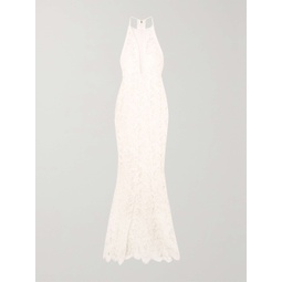 GALVAN Positano tulle-paneled lace gown