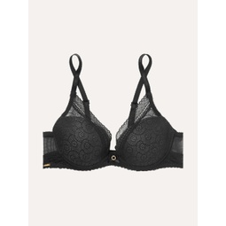 CHANTELLE Festivite stretch-lace and tulle underwired plunge T-shirt bra