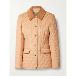BURBERRY Corduroy-trimmed quilted twill jacket