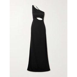 GIVENCHY One-shoulder cutout satin and crepe gown
