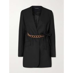 GIVENCHY Chain-embellished wool wrap blazer