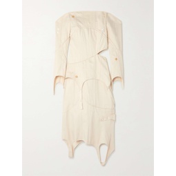 ACNE STUDIOS Off-the-shoulder cutout cotton-twill midi dress