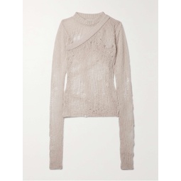 RICK OWENS Distressed open-knit cashmere and wool-blend sweater