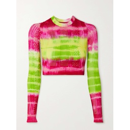 AGR Tie-dyed pointelle-knit top