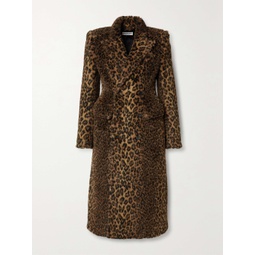 BALENCIAGA Hourglass double-breasted leopard-print faux fur coat