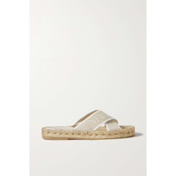 OFF-WHITE Crisscross logo-embroidered canvas espadrille sandals