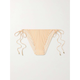 PEONY + NET SUSTAIN striped stretch-ECONYL bikini briefs